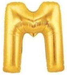 M harfi Sar Altn Gold folyo harf balon 40 inch 100 cm