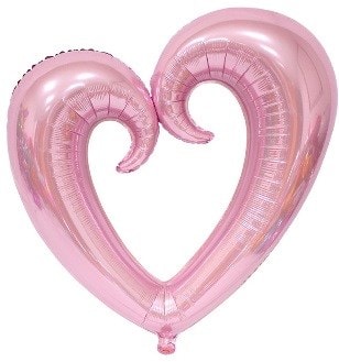 Toz pembe ii bo kalp folyo balon 80 cm