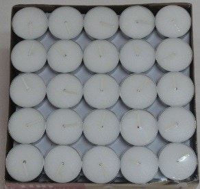 Yuvarlak beyaz tealight mum 50 tane